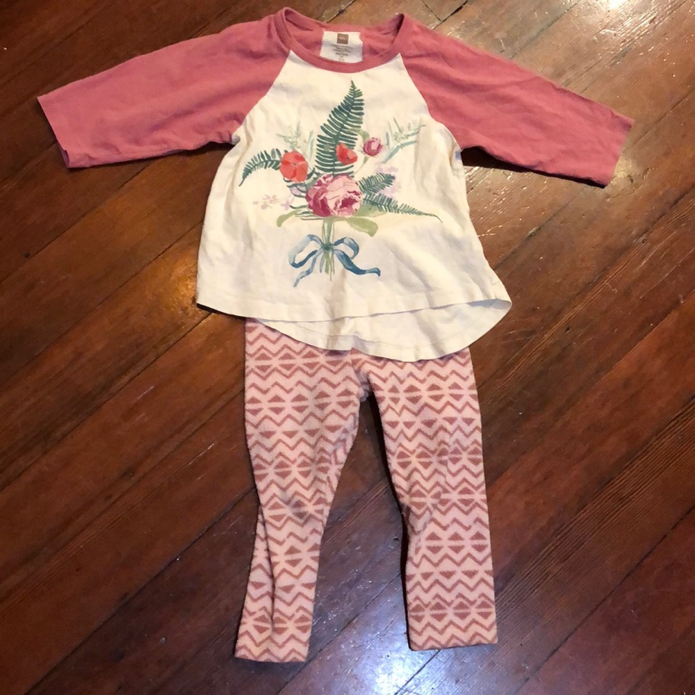 Tea Collection T-shirt & Old Navy fleece leggings